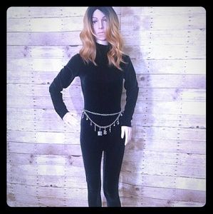 Fierce black velvet catsuit
